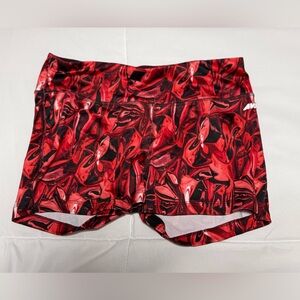 Avia Red Patterned Women's Athletic Shorts